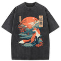 bbb Japanese Kitsune Fox Sakura Washed T-Shirt