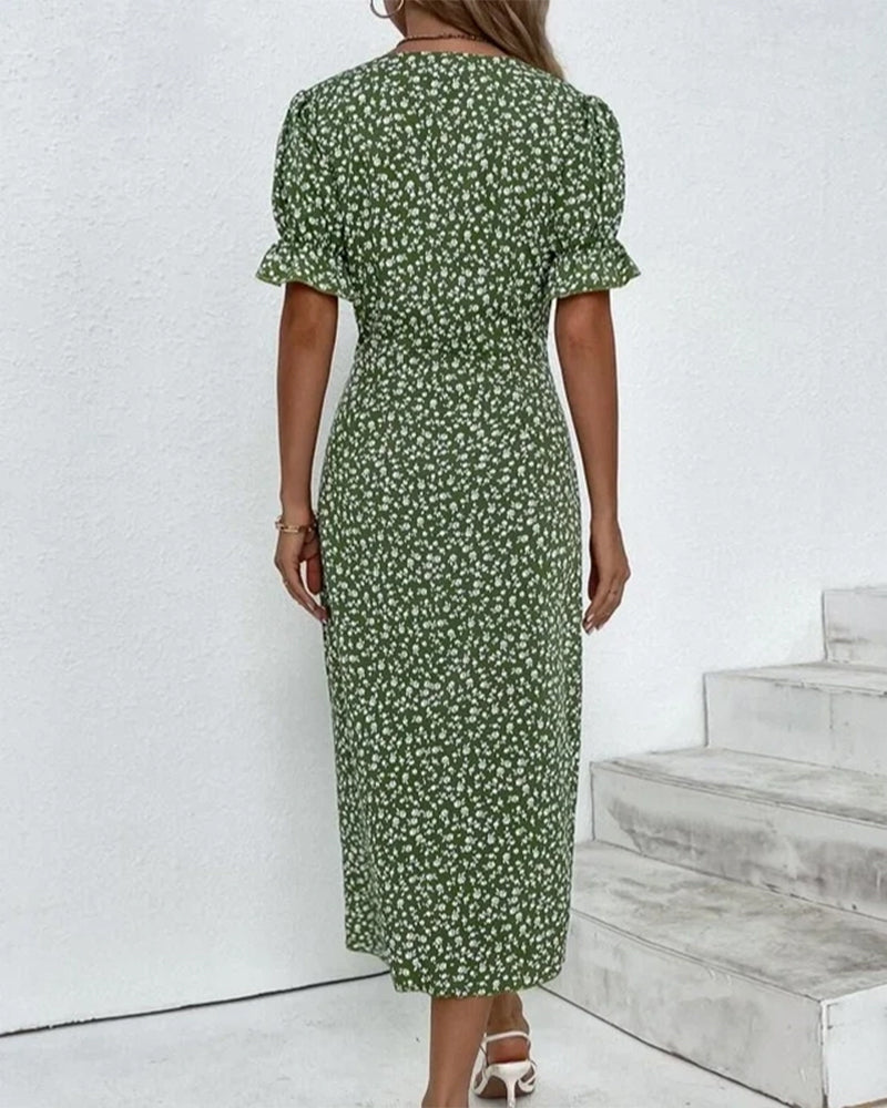 V-Neck Midi Dress for Women in White, Soft and Comfortable Summer Dress for Effortless Elegance and Versatile Style