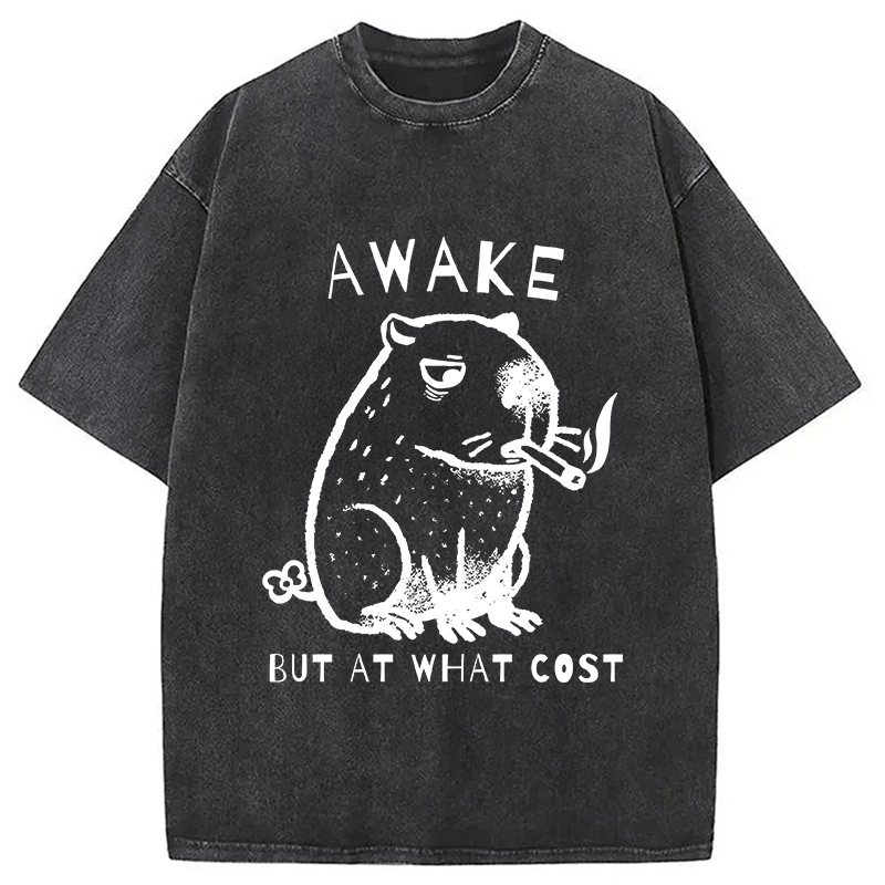 bbb Capybara Smoking Washed T-Shirt