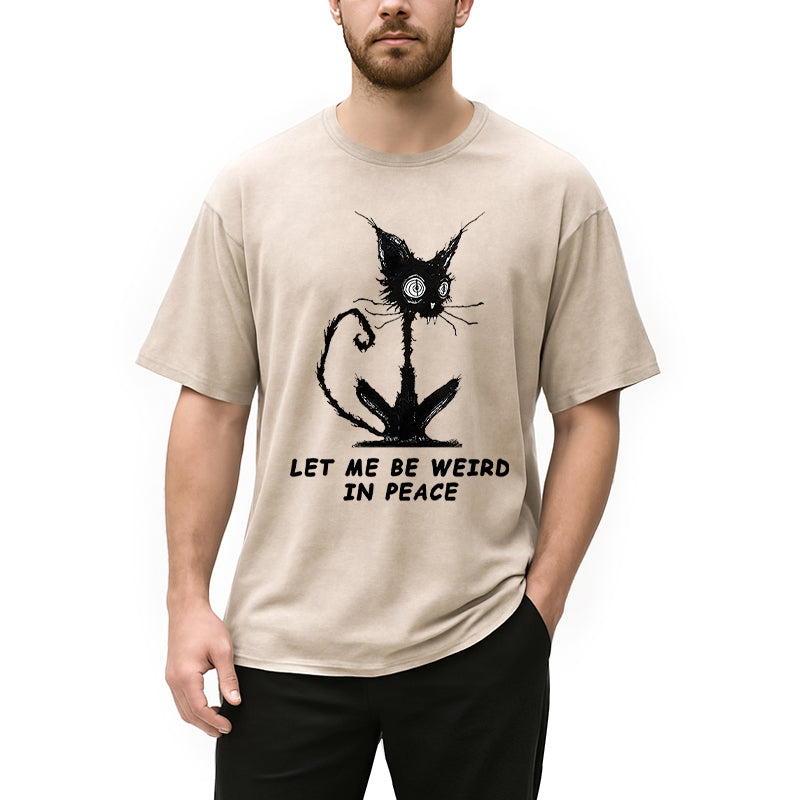 bbb Cat Gradually Became Strange Washed T-Shirt