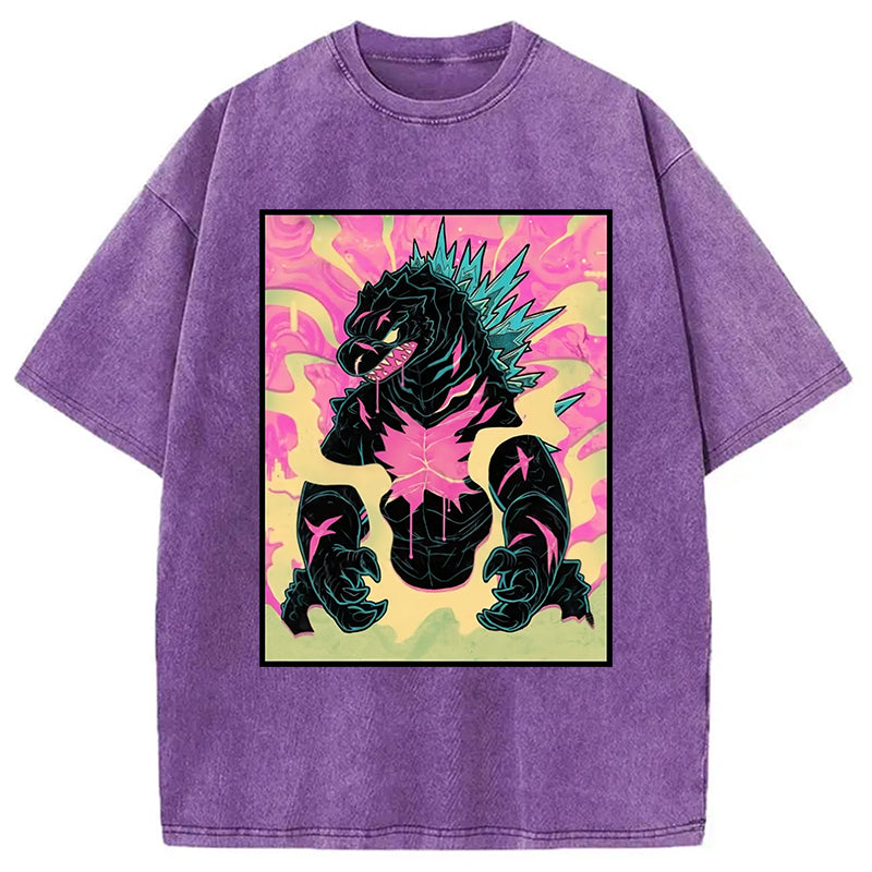 bbb Japanese Godzilla Graffiti Washed T-Shirt