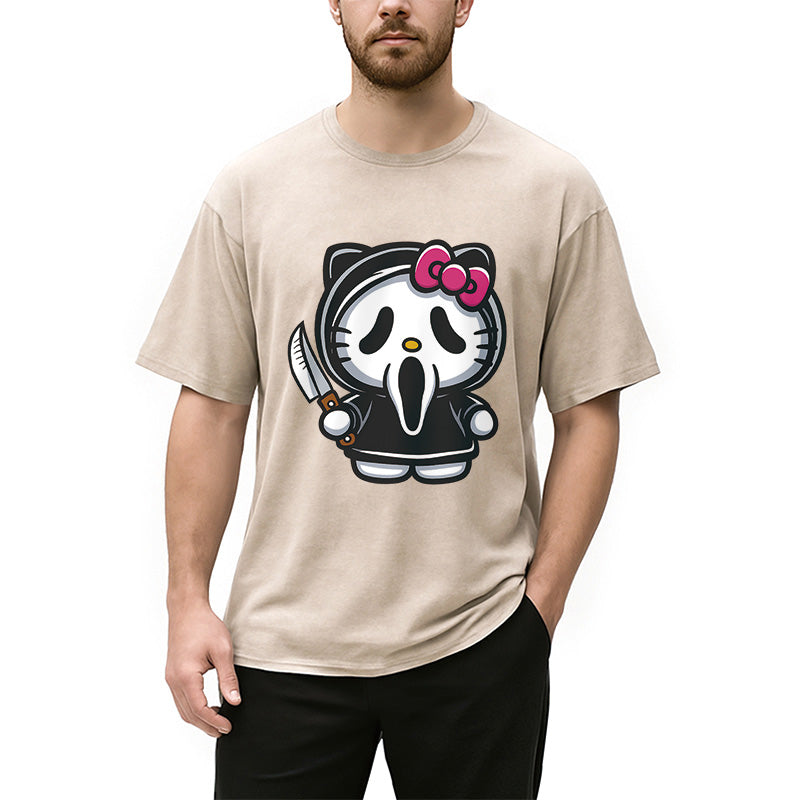 bbb Scream Kitty Halloween Washed T-Shirt