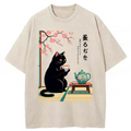 bbb Black Cat Tea Washed T-shirt