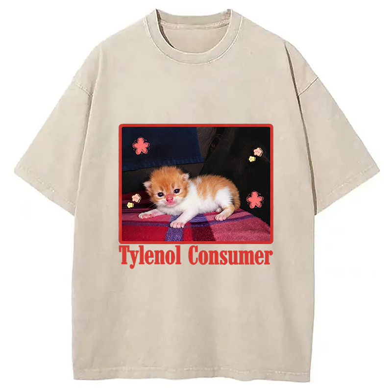 bbb Tylenol Cat Meme Washed T-Shirt