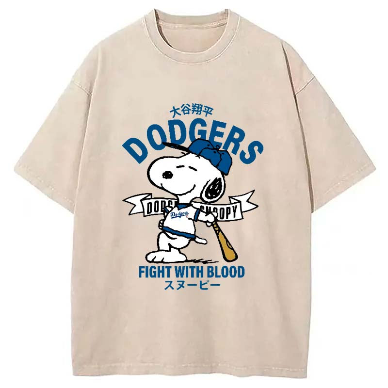 bbb Dodgers Fight With Blood Washed T-Shirt