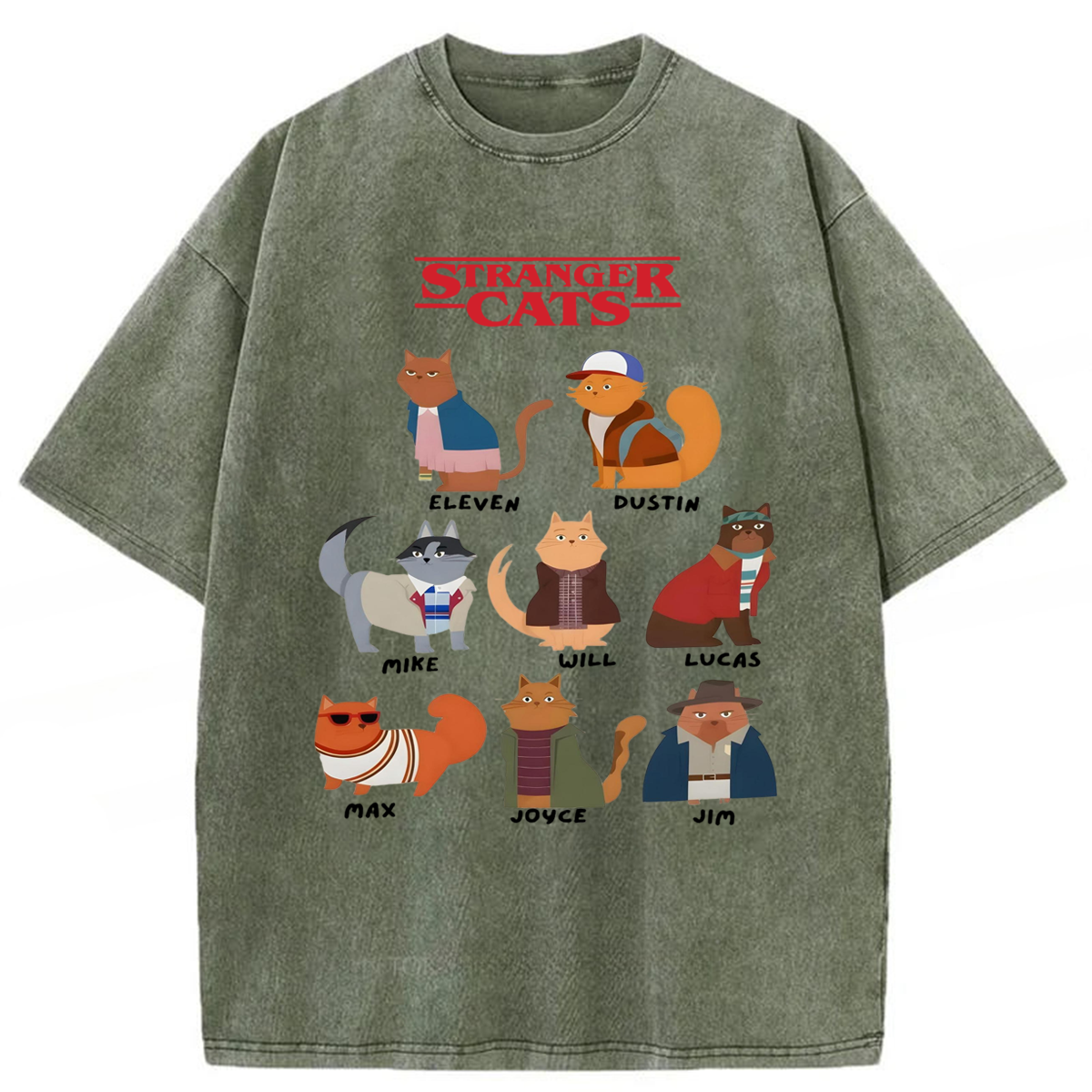bbb Stranger Cat Washed T-shirt