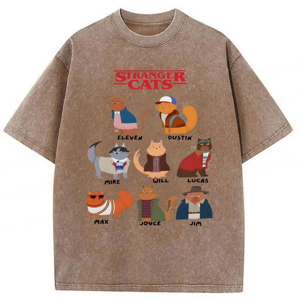 bbb Stranger Cat Washed T-shirt