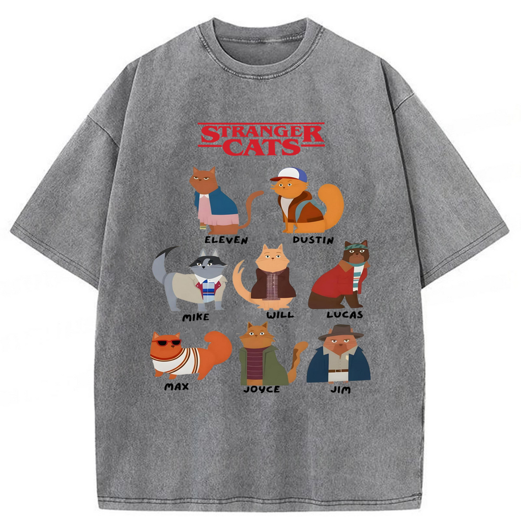 bbb Stranger Cat Washed T-shirt