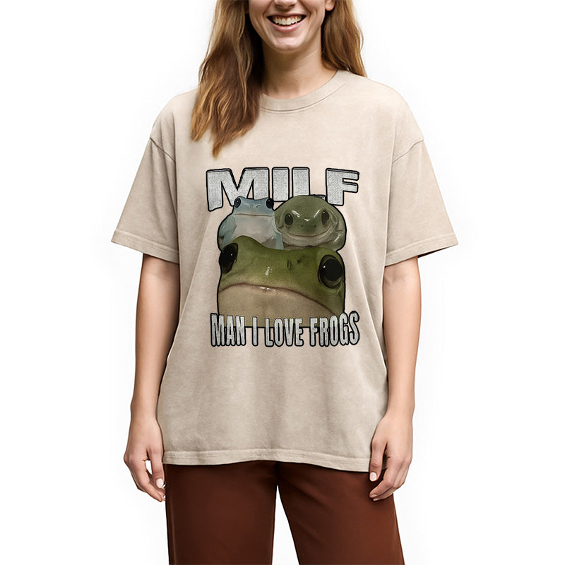 bbb Man I Love Frogs Washed T-Shirt