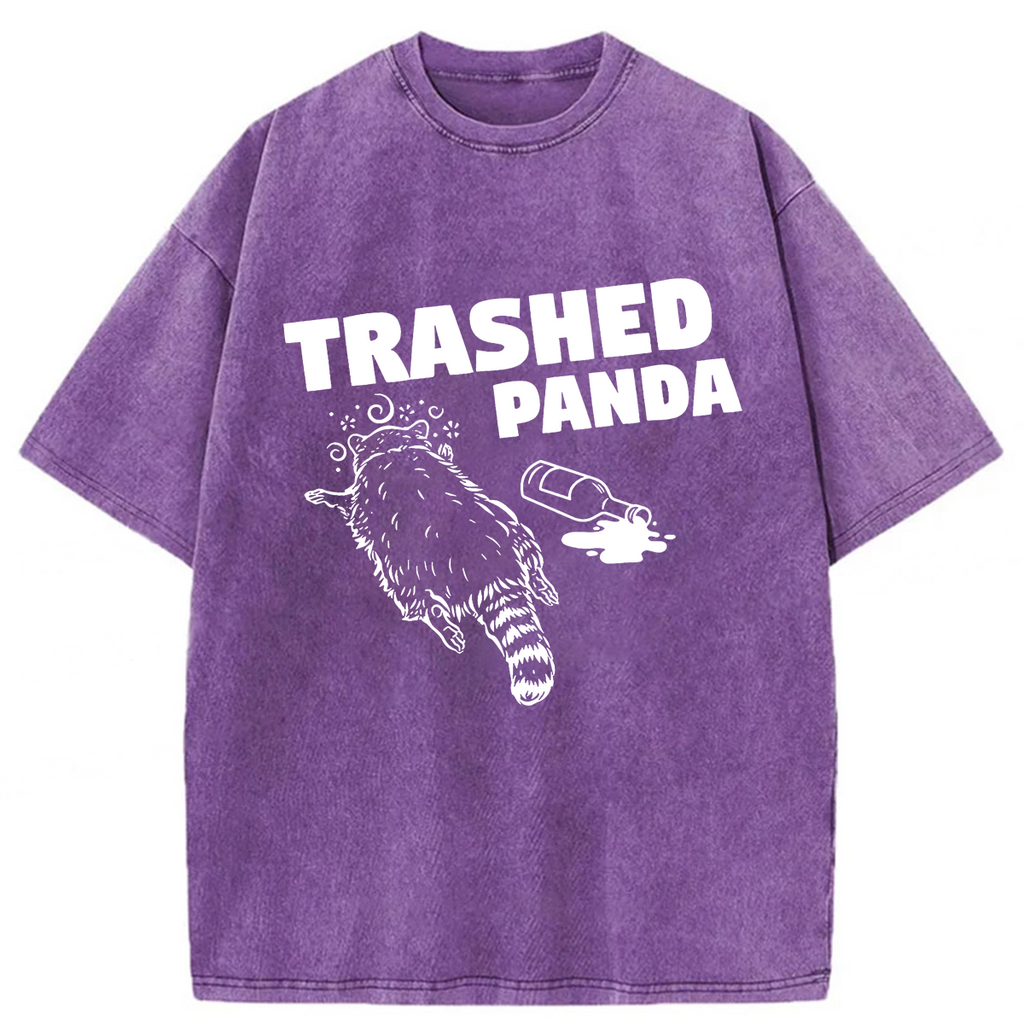 bbb Funny Trashed Panda Racoon Gets Drunk  Washed T-shirt