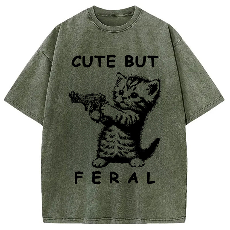 bbb Ferocious Cat Washed T-Shirt