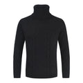 Warmer, kuscheliger Herren-Rollkragenpullover – lockeres Zopfmuster