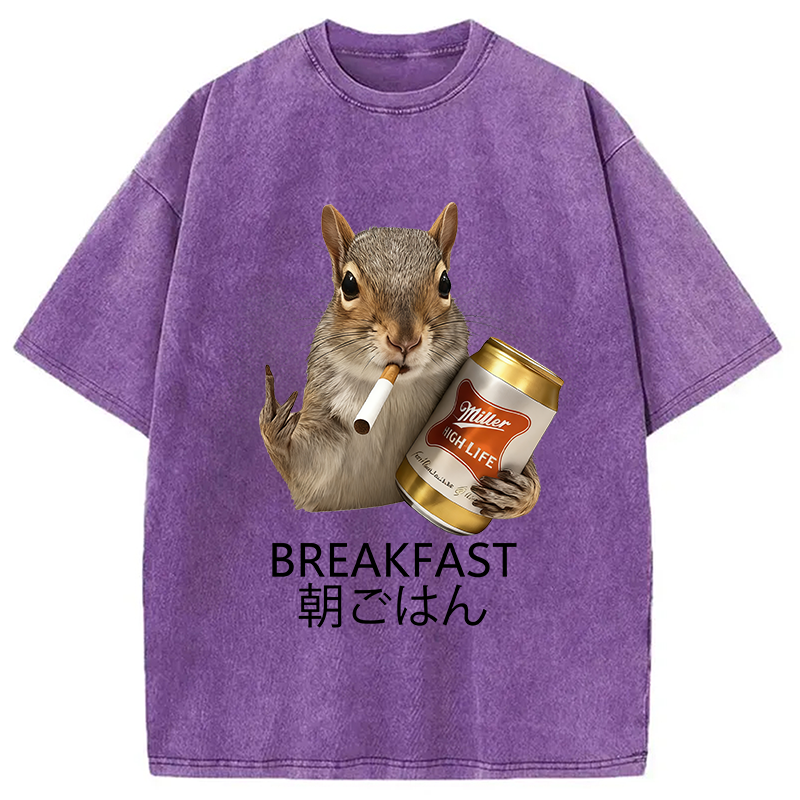 bbb Funny Breakfast Washed T-Shirt