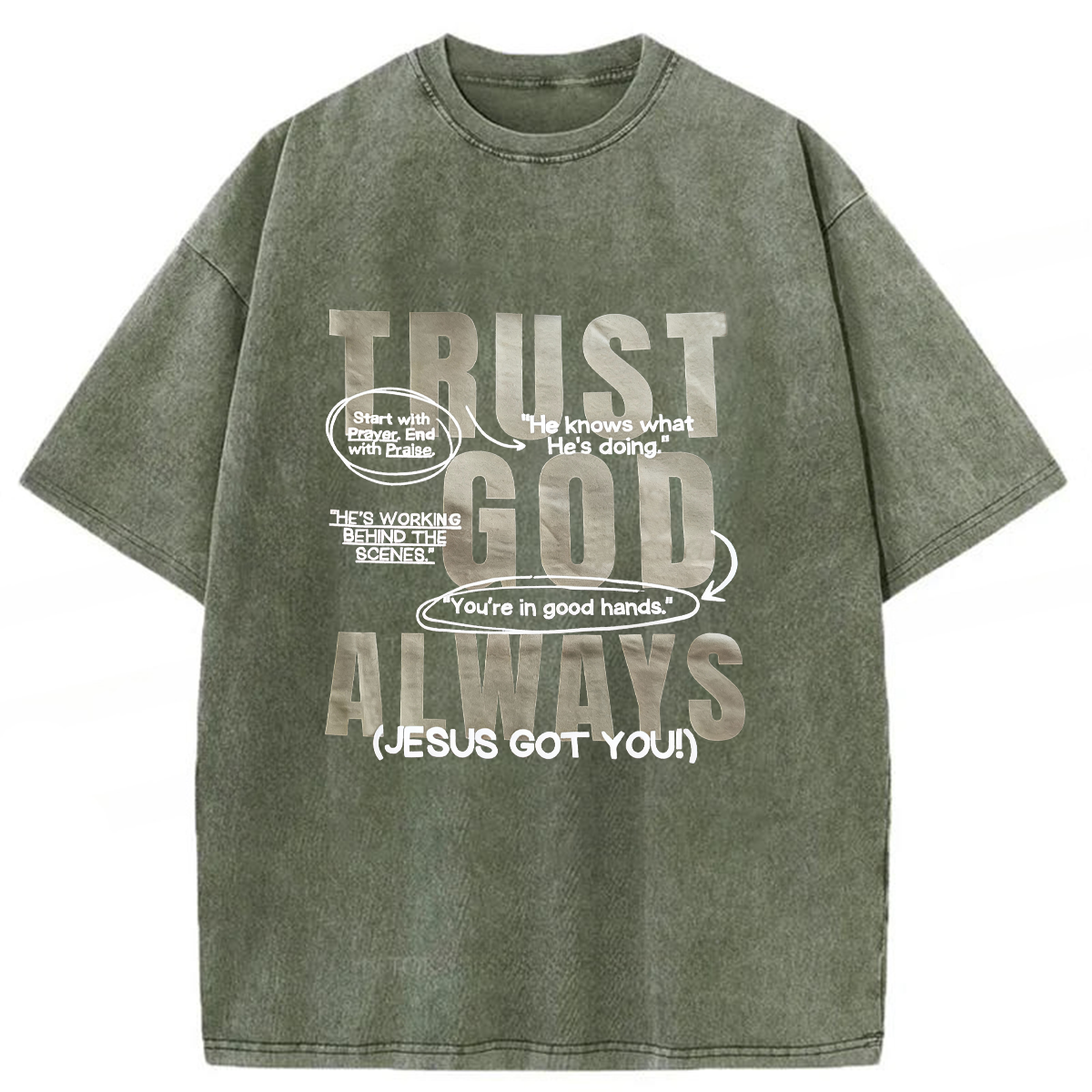bbb Trust God Always Washed T-shirt