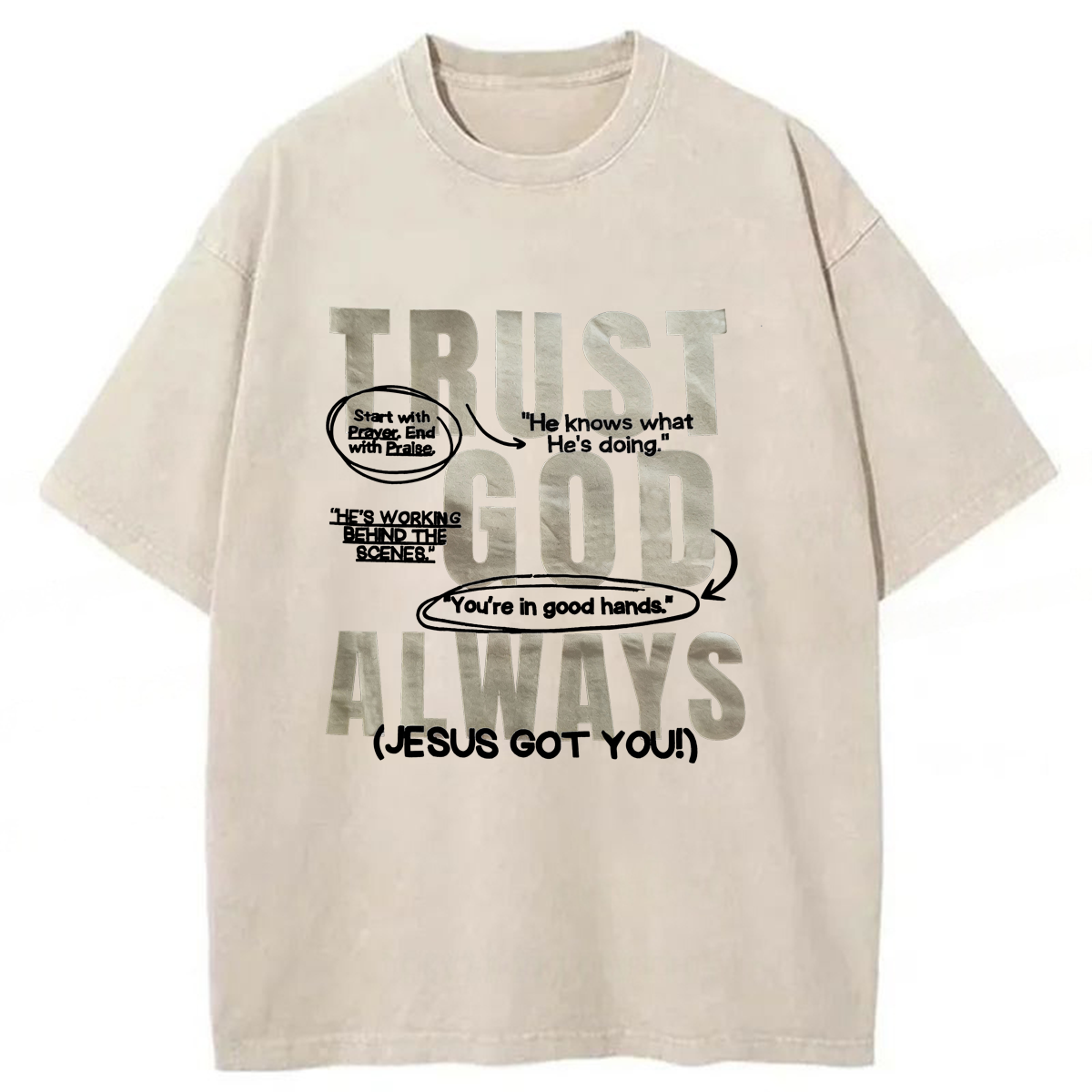 bbb Trust God Always Washed T-shirt