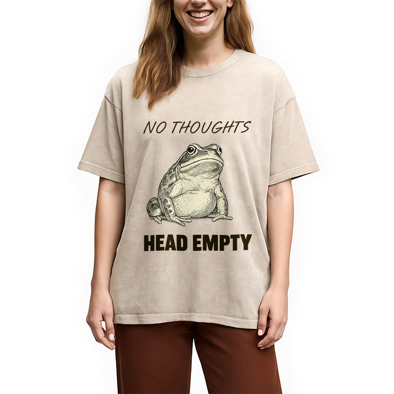 bbb No Thoughts Frog Washed T-Shirt
