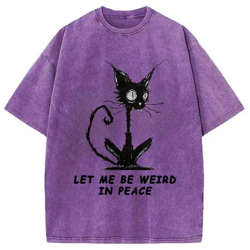bbb Cat Gradually Became Strange Washed T-Shirt