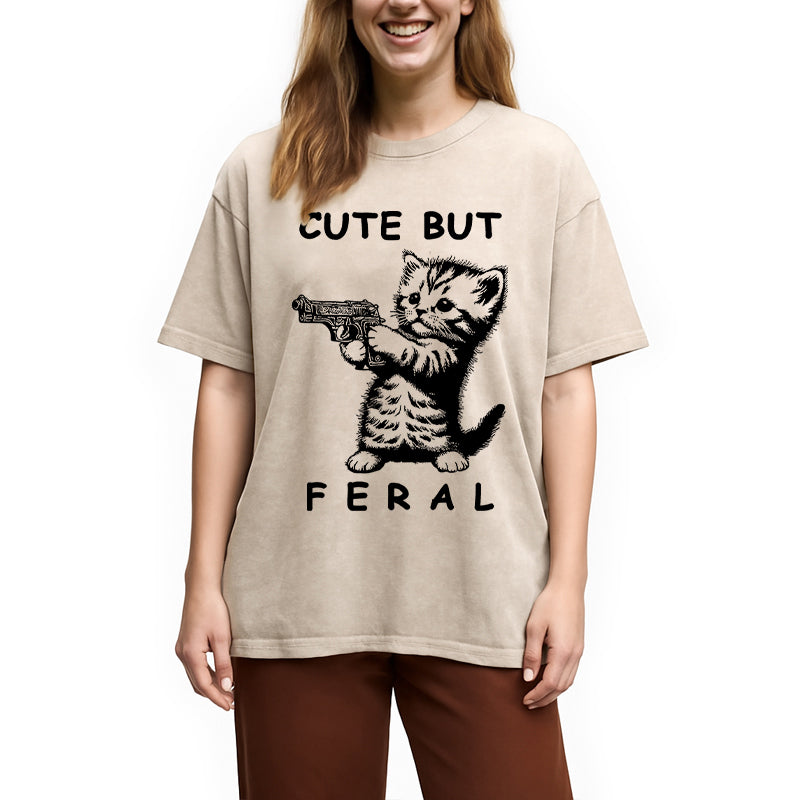 bbb Ferocious Cat Washed T-Shirt