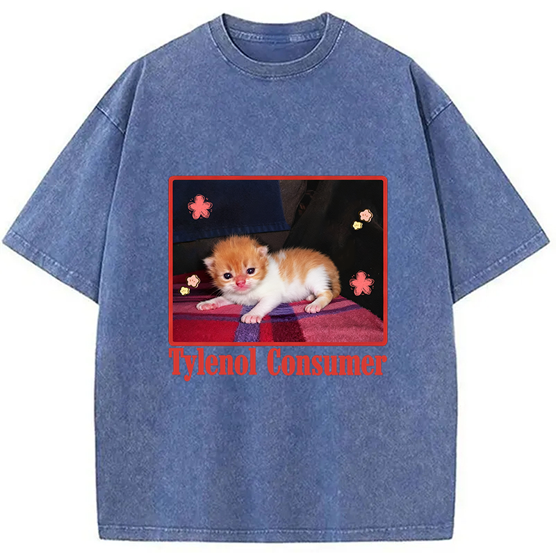 bbb Tylenol Cat Meme Washed T-Shirt