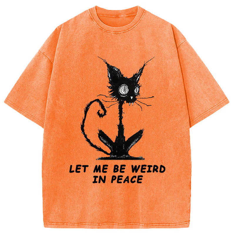 bbb Cat Gradually Became Strange Washed T-Shirt