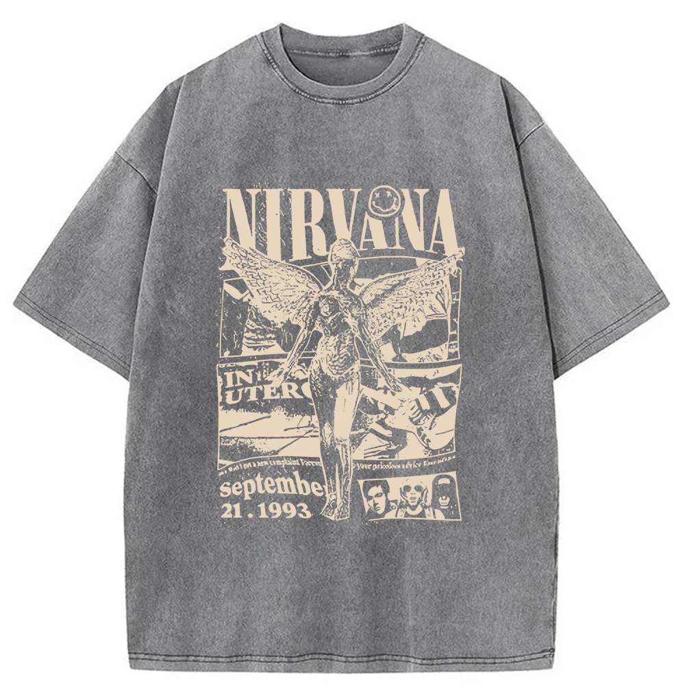 bbb Nirvana In Utero Tour 1993 Washed T-Shirt