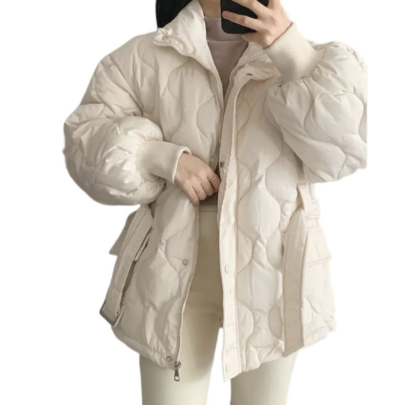 Insulating Cozy Women Quilted Coat - Oversized Cotton Winter