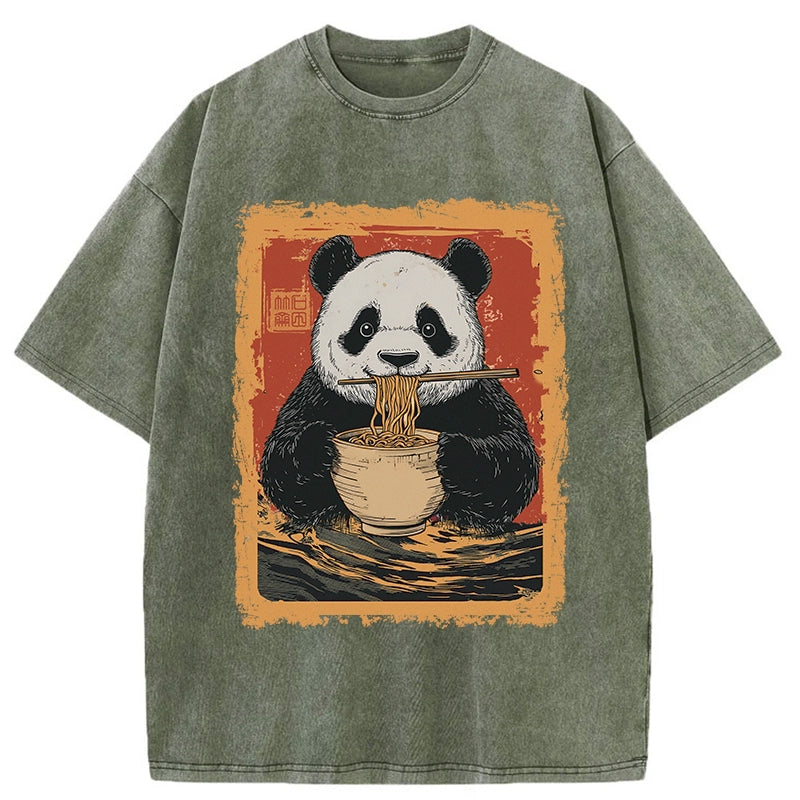 bbb Ramen Lover Panda Washed T-Shirt