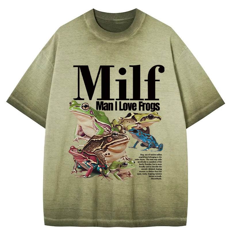bbb Man I Love Frogs Meme Gradient Washed T-Shirt