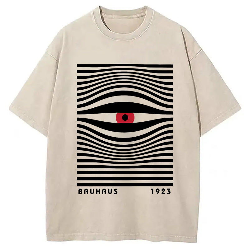 bbb Geometric Eyes Printed Washed T-Shirt