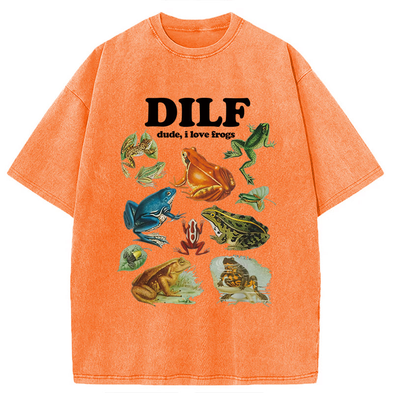 bbb Dude I Love Frog Washed T-Shirt