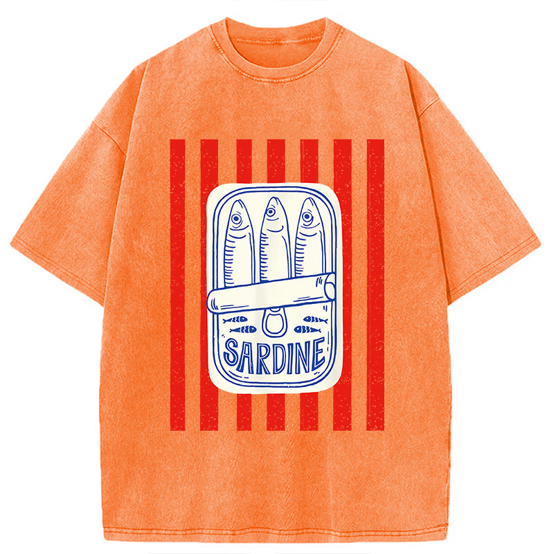 bbb Les Sardines Red Stripes Fisherman Washed T-Shirt
