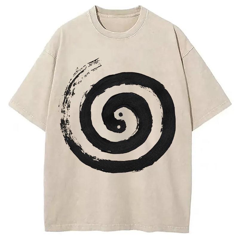 bbb The Tai Chi Yin Yang Cycle of Life Washed T-Shirt
