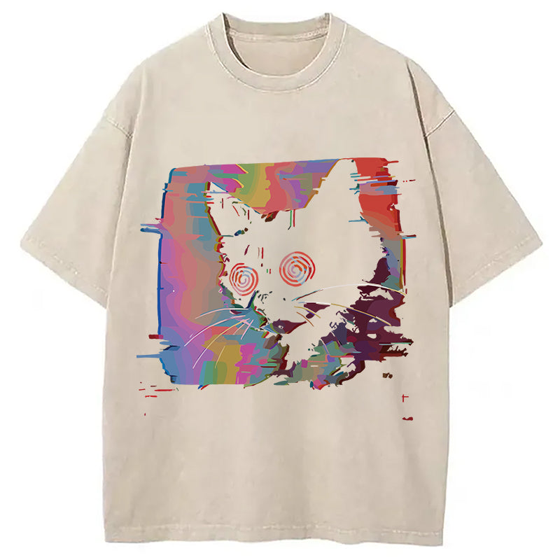bbb Glitch Cat Washed T-Shirt