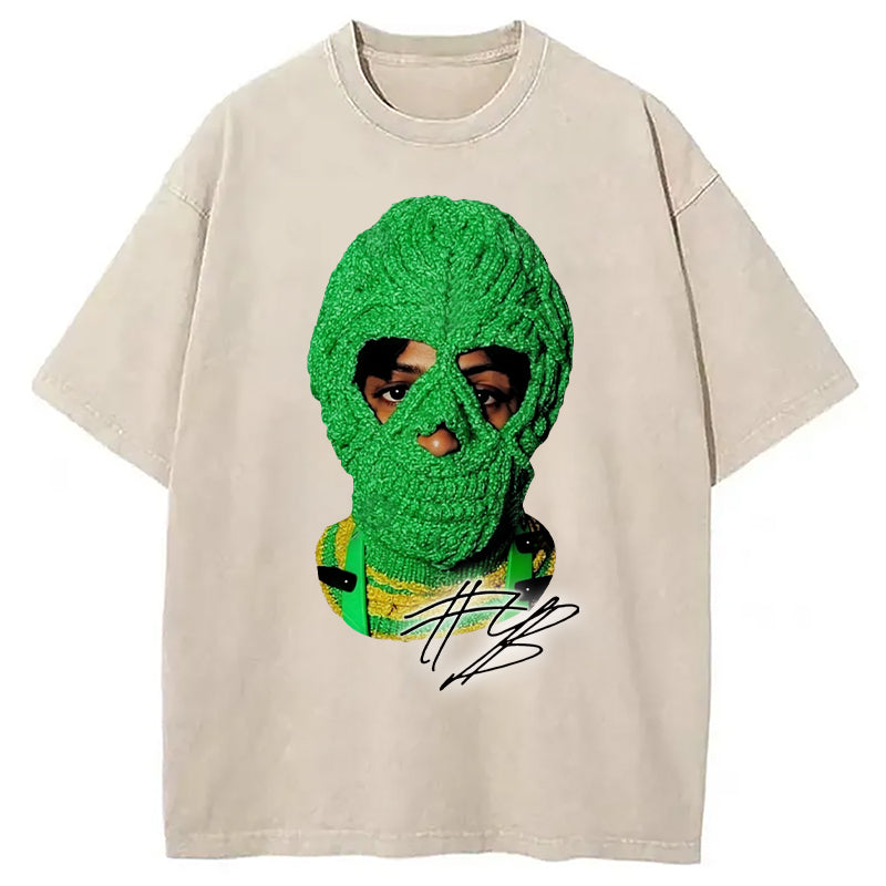 bbb NBA Youngboy Big Face Masa Washed T-Shirt