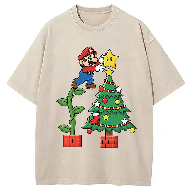 bbb Super Mario Christmas Washed T-Shirt