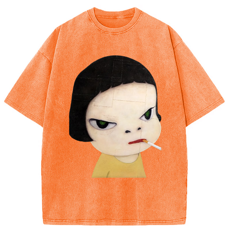 bbb Too Young To Die Smoking Girl Washed T-Shirt