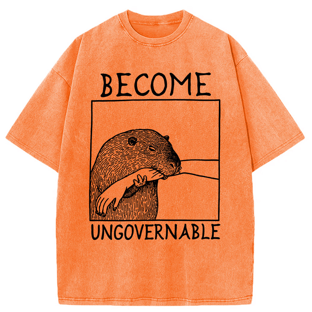 bbb Become Ungovernable Capybara Bites People Washed T-Shirt