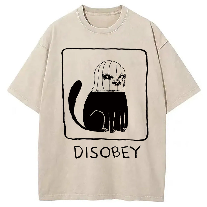 bbb Disobey Cat Washed T-Shirt