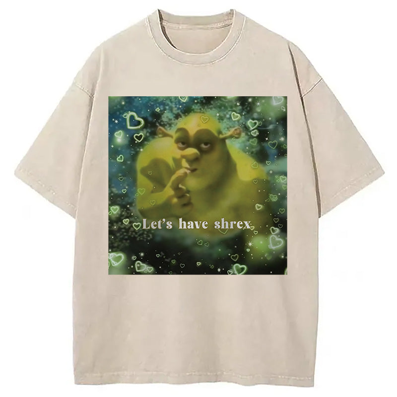 bbb Let's Have Shrex Ironic Funny Washed T-Shirt
