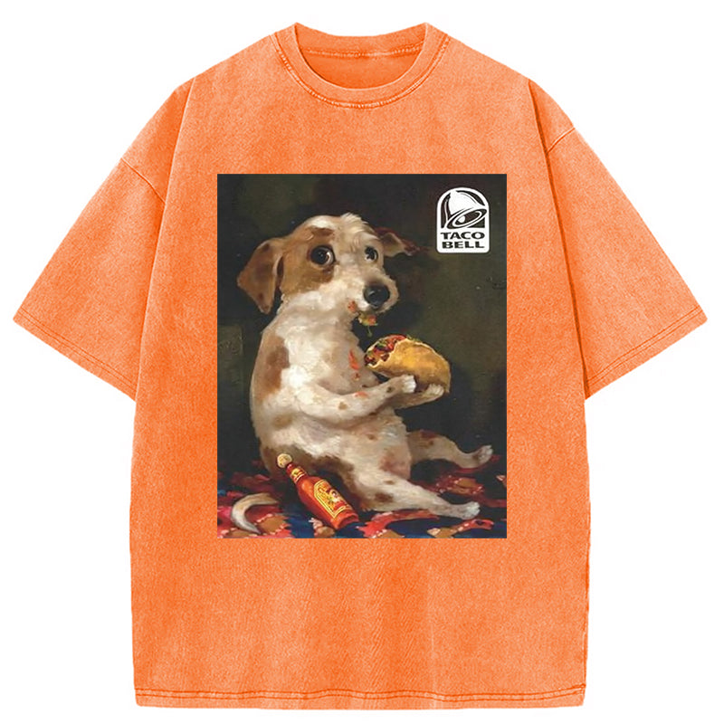 bbb Dog Chill With Taco Bell Vintage Washed T-Shirt