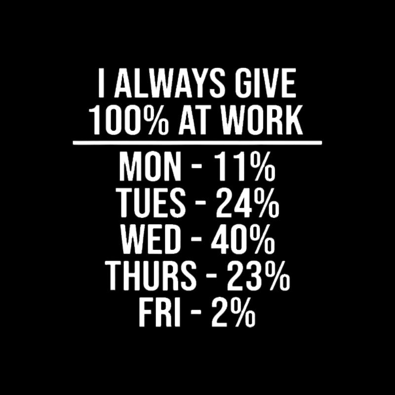 I Always Give 100% at Work  T-Shirt
