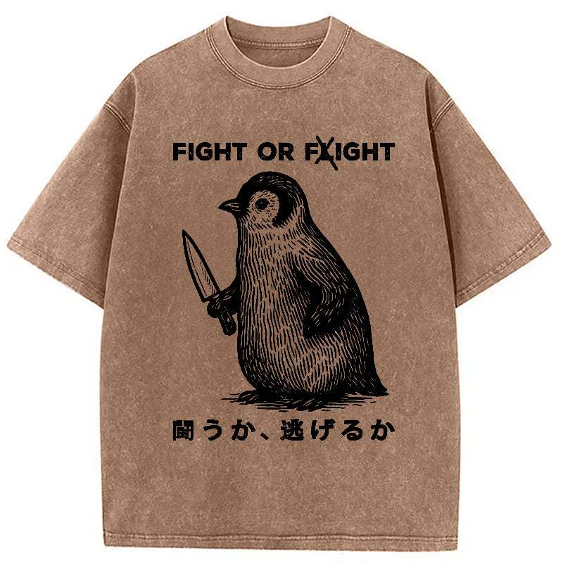 bbb Funny Fight Or Flight Washed T-Shirt