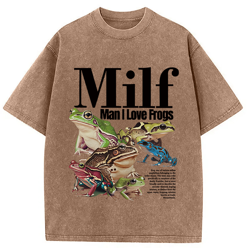 bbb Man I Love Frogs Meme Washed T-Shirt