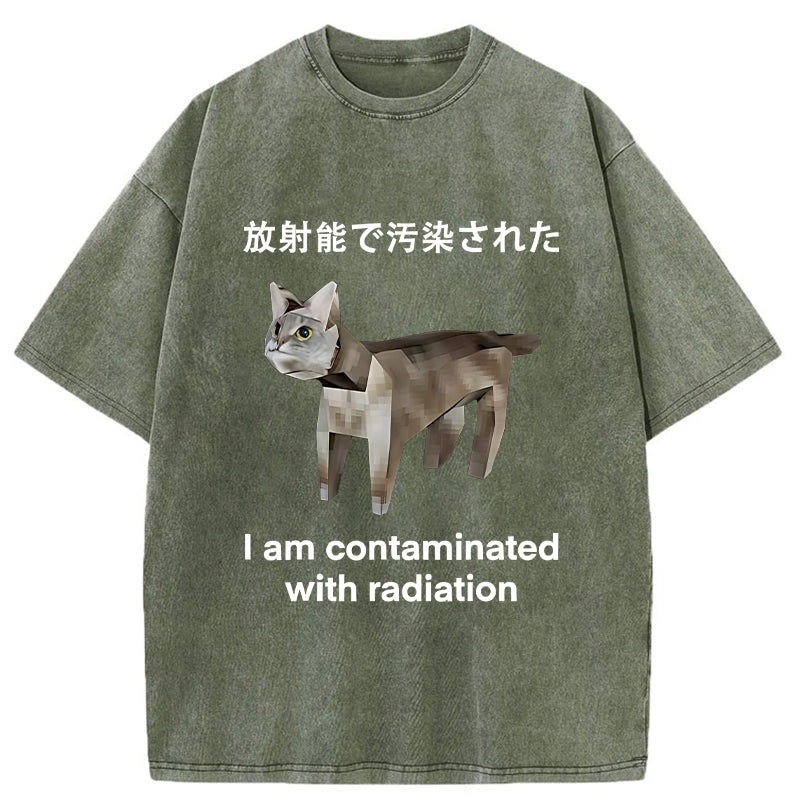 bbb Cat Contaminated By Radiation Washed T-Shirt