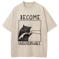 bbb Cat Biting Arm Washed T-Shirt