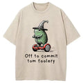 bbb Frog Riding A Balance Scooter Washed T-Shirt