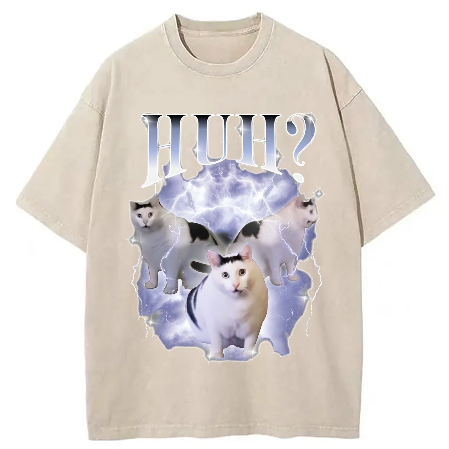 bbb Huh Cat Chonky Ben Meme Washed T-Shirt