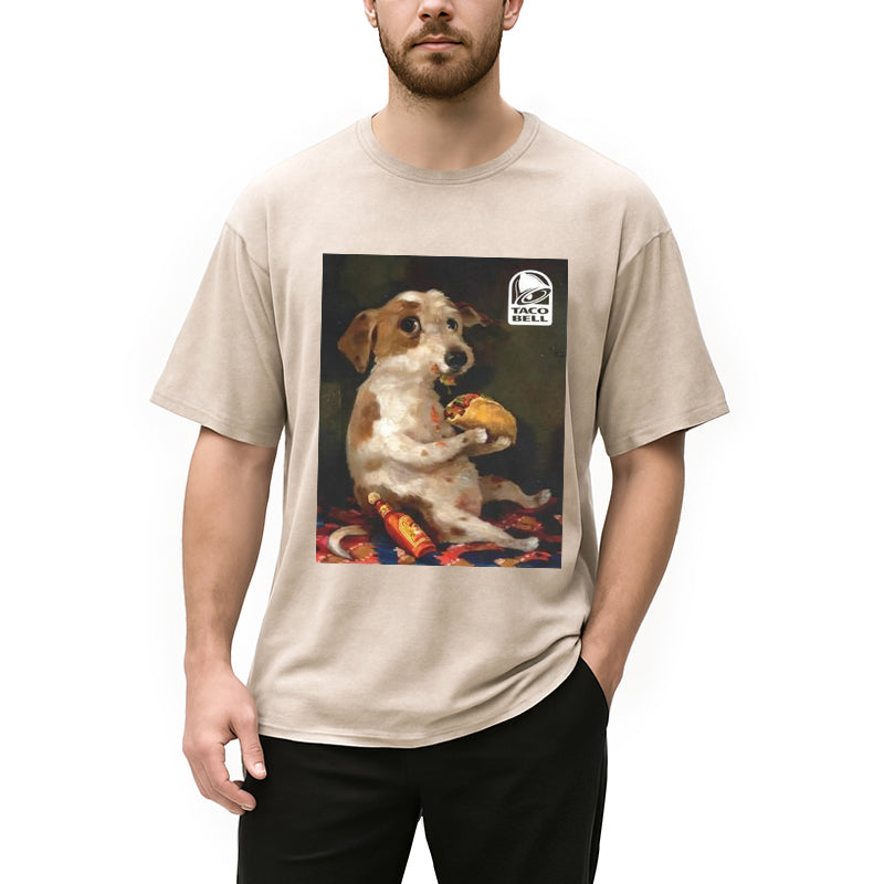 bbb Dog Chill With Taco Bell Vintage Washed T-Shirt