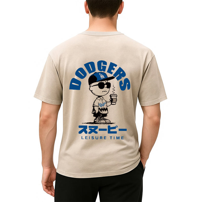 bbb Dodger Snoopy Vintage Japanese Back Washed T-Shirt
