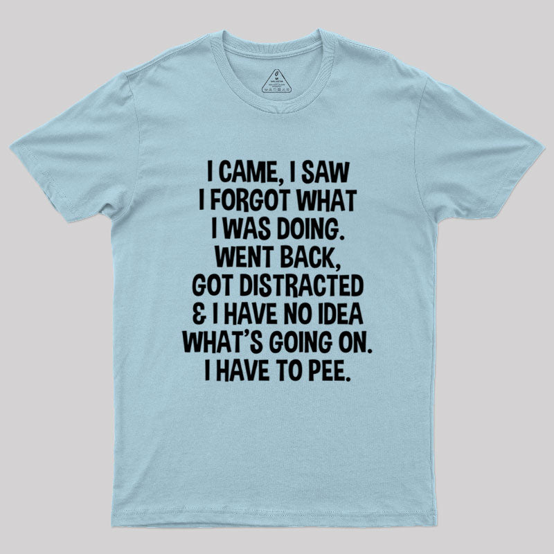 I Came I Saw I Forgot What I Was Doing  T-Shirt